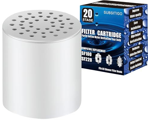 20 Stage Shower Head Filter for Hard Water for Aquabliss Shower Filter Replacement SF100 SF220 Filter Shower for Aqua Bliss Replacement High Output Revitalizing Shower Filter SFC100
