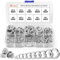 Celepoir 650 Piezas Arandelas de Resorte en Espiral Set, Arandelas de Resorte Inox Surtido M2/M2.5/M3/M4/M5/M6/M8/M10/M12/M14, Anillas de Presión, Arandelas de Seguridad para Apriete de Tornillos