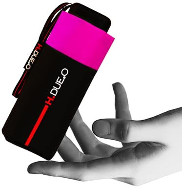 H.DUE.O [TRAVEL] Pocket Umbrella [Only 17cm] Large Dome. Ultra-Light Travel Umbrella, Portable Flat Durable Quick Drying Umbrella, fuchsia, MICRO