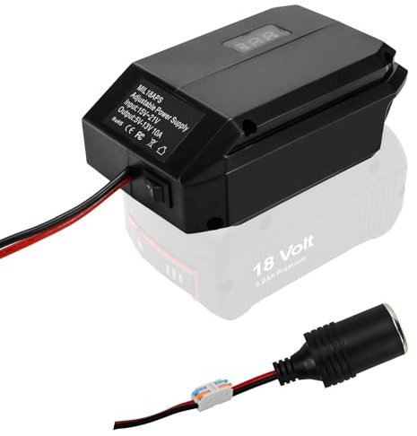 Power Wheels Adapter für Milwaukee 18V Battery, Abwärtswandler Power Wheel Batterie Adapter, DIY Konverter Power Station,5V-13V Zigarettenanzünder Anschluss, Stromanschluss für Rc Auto, Robotik