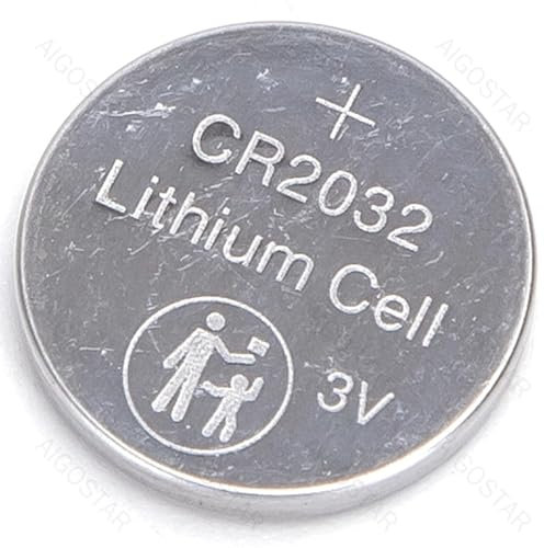 Batteria a bottone CR2032 da 3 V, confezione da 5. Perfetto per orologi, telecomandi e giocattoli. Offre prestazioni affidabili e durature per i tuoi dispositivi.