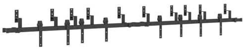 vidaXL Schiebetürbeschlag-Set 305 cm Stahl Schwarz, Schiebetürbeschlag Satz, Schiebetür Beschlagset, Scheunentor Beschlag, Schiebetürbeschlag