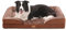 BedGoldi Orthopädisches Hundebett für große Hunde, Ergonomisches Hundesofa mit eiförmigem Kistenschaum, Wasserdichtes rutschfestes Hundesofa 97x71cm, hellgrau