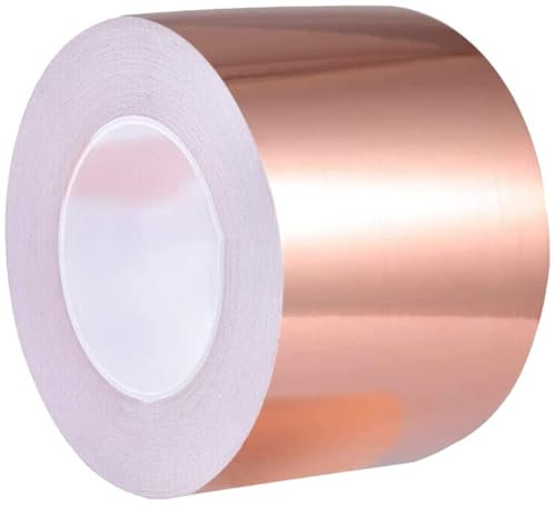 Panngu 120mmX10M Kupferband Schneckenabwehr, Effizient EMI Kupferfolienband Gegen Schnecken Nacktschnecken, Verdicken Kupferfolie Selbstklebend Mittel Bekämpfen Schnecken Alternative zu Schneckenkorn