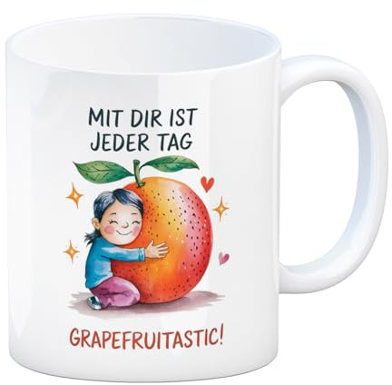 Grapefruit Umarmung Grapefruitastic Tag Kaffeebecher lustige Tasse mit Spruch für Büro und Zuhause