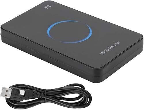 Lector de tarjetas de identificación, lector RFID 125khz ISO14443A, lector NFC 125khz interfaz USB lector de tarjetas de identificación RFID+2 tarjetas EM4100 sin contacto. Lector de tarjetas con luz