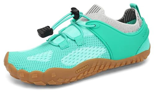 SAGUARO Barfußschuhe Barfussschuhe Kinder Outdoor Sport Barfuß Schuhe Jungen Mädchen Zehenschuhe Traillaufschuhe Fitnessschuhe rutschfest Badeschuhe Wasserschuhe Türkis,Gr.29