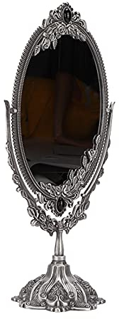 Haofy Gothic Antique Makeup Mirror 360 Grad Rotatable Vintage Zweier Handspiegel für Desktop -Badezimmer, Geburtstagsgeschenk (Altes Zinndorn)