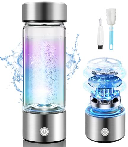 2025 Upgrade 【SPE/PEM Superconducting Electrolysis】 Hydrogen Water Bottle 【[Labor Class 6000PPB】 Hydro Water Bottle 100% Leakage proof 9-Hour Nano Hydrogen Lock