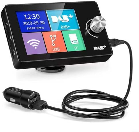 URPIZY Auto DAB+ Radio Adapter Mit 2.8 Zoll Farbdisplay Digital Radio Empfänger MP3 Player BT Musik TF Karte FM Transmitter Für Fahrzeuge