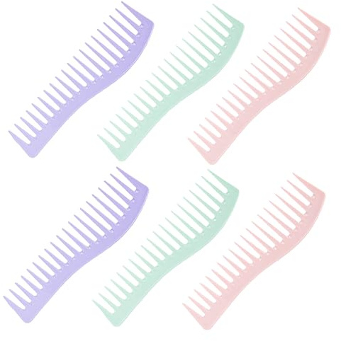 DEARMAMY 6stücke Breiter Kunststoffkamm Für Haare Lockenkamm Mit Breiten Zinken Entwirrungskamm Für Männer Und Frauen Stylingkamm Für Nasses Und Trockenes Haar Kamm Zum Vermeiden Von Hautre