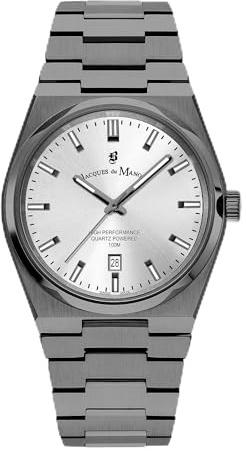 B Jacques DU MANOIR Men's Analog Quartz Watch with Stainless Steel Strap JWG03505
