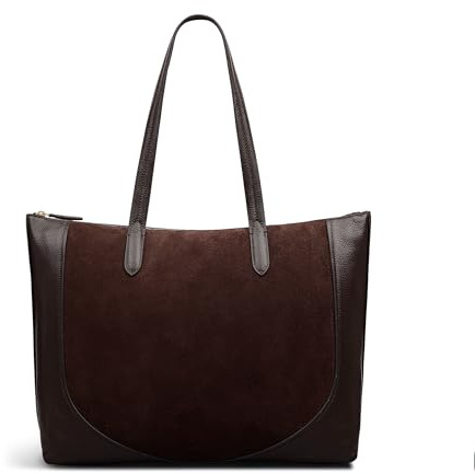 RADLEY London Wood Park - Suede Women's Leather Large Ziptop Tote, Dark Oak