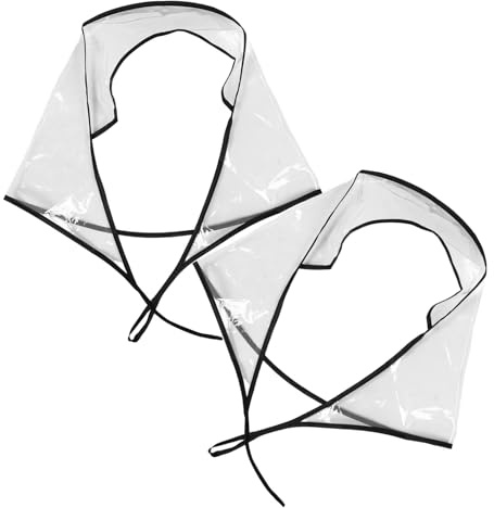 Holibanna 2 Pezzi Berretti Antipioggia Trasparenti Donna con Visiera Leggeri e Pieghevoli Cappelli Protettivi per Acconciature Accessorio Moda per Viaggi e Quotidiano