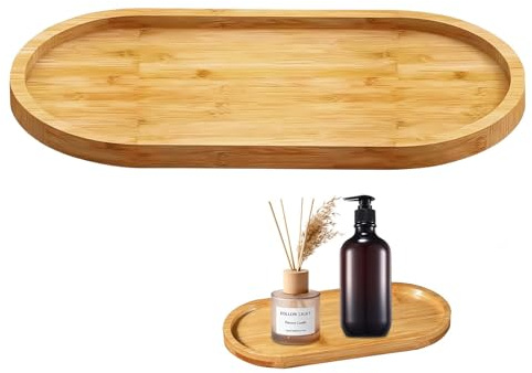 Bamboo Soap Tray, Bamboo Soap Dispenser, Oval Soap Tray & Dispenser Tray, Dresser Jewelry Ring Dish, Comestic Holder Bathtub Organizer
