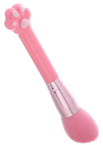 HOOTNEE Pinceau à Ongles Forme Patte de Chat Rose Manche Long et Prise Confortable, Pinceau de Précision pour Maquillage Visage, pour Voyage et Maquillage Quotidien