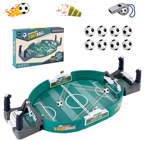 Interaktives Tischfußballspiel Kinder Mini Tischkicker Fussball mit 8 Fußbälle Fußball Geschenke für Jungs, Interaktive Brettspiele für Kinder Erwachsene