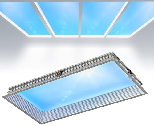 Lámpara De Techo Smart Blue Sky, Claraboya Artificial De 72 W, Lámpara LED Regulable Con Mando a Distancia De 3000 K a 6000 K, Simula Los Ritmos De La Luz Diurna Con Efecto De Luz Solar Natural