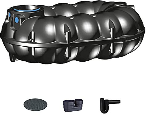 PREMIER TECH AQUA GmbH Zisterne 5000 Liter Regenwassertank NEO Standard mit Deckel, beruhigtem Zulauf und Siphon - Kunststoff, Kunststoffzisterne, Komplettset