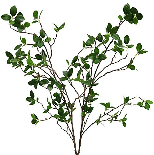 Htmeing Künstliche Eukalytus-Zweige, grüne Zweige, künstlicher Ficus-Zweig, Dekoration für Zuhause, Büro, Geschäft, 2 Stück