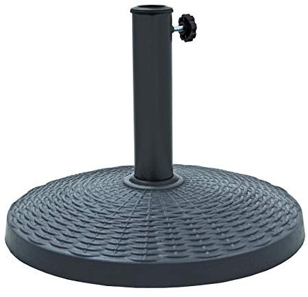 Azuma Parasol Base 25KG Weighted Round Grey Poly Resin Patio Sun Shade Stand 52cm Diameter