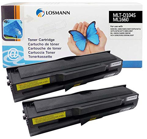 LOSMANN 2x Toner Kompatibel für Samsung ML-1660 / MLT-D1042S/ELS für ML1660 ML1660N ML1665 ML1666 ML1670 ML1672 ML1674 ML1675 ML1678 ML1860 ML1865 ML1865W SCX3000 SCX3200 SCX3200W SCX3205 SCX3205W