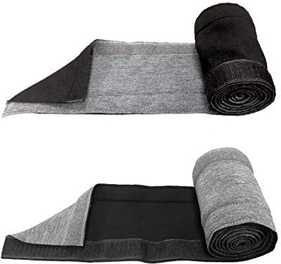 Royal Designs, Inc. VCO-1001GB-2 Adjustable Neoprene Cable Management Sleeve with Touch Fastener, 4 ft Long, Reversible Gray/Black Color Combinations, Set of 2