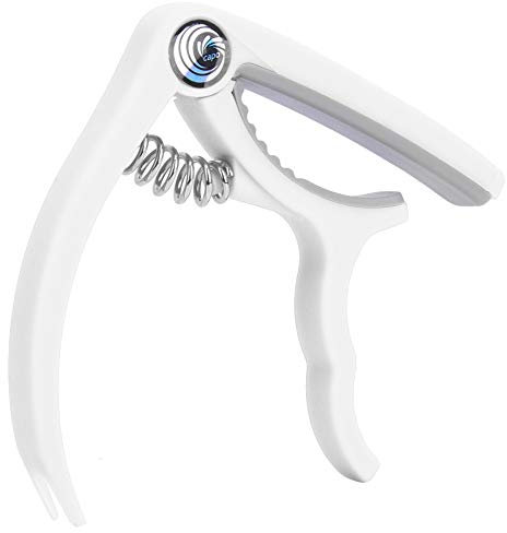 4-6 String Guitar Capo,Plastic Guitar Single-Handed Quick Change for Guitar Ukulele Mandolin (White) Performance Accessory Musical Instrument Accessories