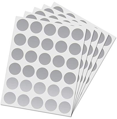 Rubbel Etiketten,6 Blatt 180er Pack Runde Rubbellos Aufkleber Scratch Off-Etiketten Silber Rubbelkarten Überraschung Rubbelsticker für Party Hochzeit Geburtstag Einklebebuch Postkarte 1 Zoll