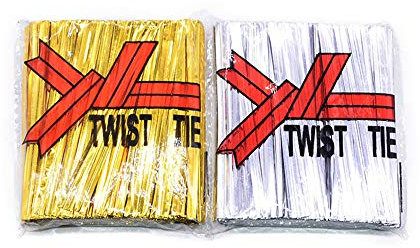 YQ 2 Packungen Insgesamt 1400 Stück Twist Ties,Metallischen Bindebaender Tütenclips Verschluss für Gefrierbeutel(Silber und Gold)