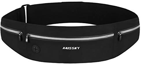 HAISSKY Ceinture de Course, Ceinture Sport Sacs Bananes de Sport Réglable Etanche Running Belt pour Homme Femme Support de téléphone, Convient pour Gym, Jogging, Escalade, Fitness, Randonnée