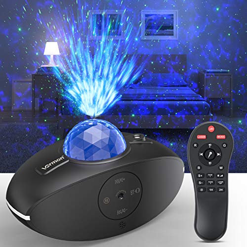Proyector de estrellas luz nocturna, luces LED giratorias, con altavoz música Bluetooth y control remoto, Eicaus 2 en 1 estrella océano proyector para niños niñas dormitorio fiesta baile cumpleaños