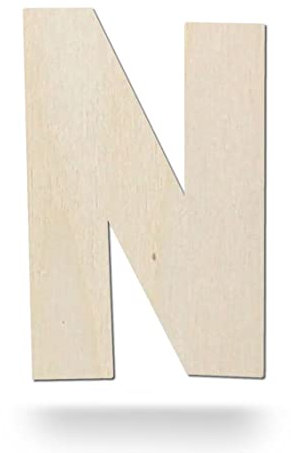 Kleenes Traumhandel Holzbuchstaben - Buchstabe aus Holz - Buchstaben für Türbeschriftung - Alphabet aus Holz für Kinderzimmer, Wohnzimmer u.v.m. - (7,5 cm, Großes N)