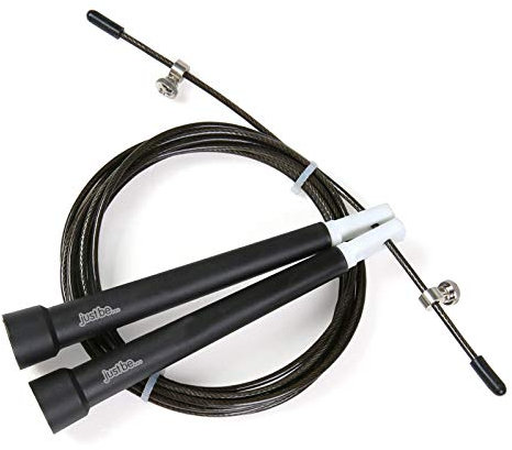 just be... Springseil für Erwachsene für Fitness und Fettverbrennung, Trainingseinheiten, Boxen, Gewichtsverlust, rutschfester Griff und ein 275 cm langes, verstellbares Seil, schwarz