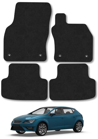Seat Leon (2012-2020) Carpet Car Mats | Black Edge Trim Tailored Fit Floor Mats Full Coverage Protection Accessories Easy Clean Anti Slip Made in the UK