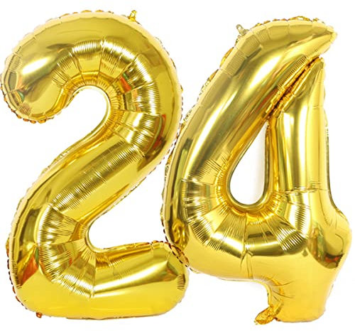 Helium Luftballons 24 gold Geburtstagsdeko 40 24 Geburtstag Party Deko Supplies,ballon 24 geburtstag,24 luftballon gold,folienballon 24 geburtstag mann frau ballon 24 geburtstag deko gold(24)