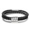 Glooraca Mens Leather Bracelets Personalised Name Engraved Bracelet Leather Braid Bracelet Gifts for Men Dad Husband Grandpa Boyfriends 1-6 Names (3 Names)