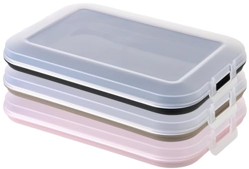 Engelland 3er Set Aufschnitt-Dosen mit integrierter Servierplatte, Frischhaltedose, Aufbewahrungsbox, Lebensmittelbehälter, Aufschnitt-Box, stapelbar, BPA-frei, Küchenbedarf, Kunststoff, Bunt