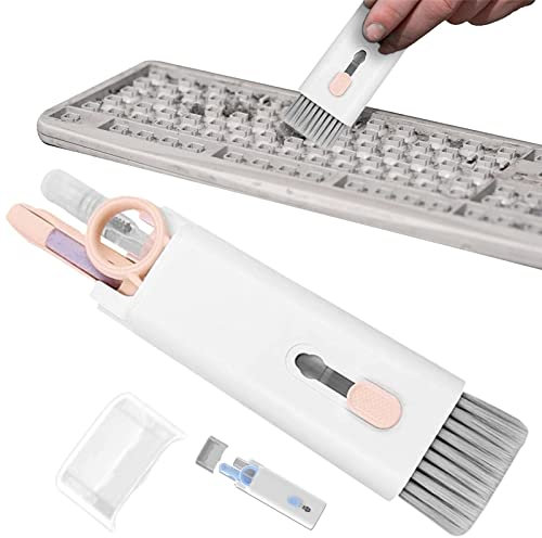 MUGUOY 7 in 1 Keyboard Cleaning Brush Kit, Multifunction Earphones Cleaner mit Tastenkappe Abzieher, für Airpods Earbuds Smartphone Reinigung Set. (Pink)