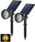 BLOOMWIN 2 Stk. Solar Gartenstrahler Warmweiß Projektorlampe, Solarstrahler mit Erdspieß für Außen Garten Wasserdichte IP65 Gartenbeleuchtung Dimmbare Pflanzenstrahler Gartendeko Rasen Balkon Hof
