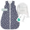 emma & noah Premium Baby Schlafsack Sommer, Bequem & Atmungsaktiv, 100% Bio-Baumwolle, Oeko-TEX Zertifiziert, Flauschig Weich, Bewegungsfreiheit, 1.0 TOG (Punkte Blau, 60 cm)