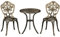 Outsunny Ensemble bistrot pour Jardin en Aluminium Salon de Jardin 3 pièces 2 chaises + 1 Table Ronde Imitation Fer forgé Bronze