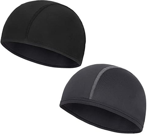 QKURT Fahrrad Skull Cap, 2pcs Atmungsaktiv Sommer Unter Helm Hut Perfekt für Laufhut, Skull Cap oder Sportbeanie Motorrad