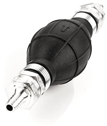 LST Kraftstoff Handpumpe Umfüllpumpe mit 8mm Schlauchanschluss, Förderpumpe für Benzin, Diesel, Öl, Wasser, Sechskantgewinde 22 mm, Einwegpumpe, Siphonpumpe für Kraftstoffsysteme
