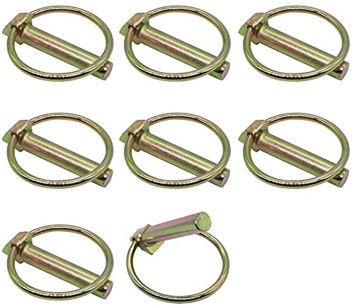 SKIR'CO (8 pezzi) Spine a scatto in acciaio zincato 9 mm, spine a scatto con bloccaggio, DIN 11023, perno in metallo con anello