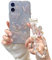 Fycyko Schutzhülle für iPhone 12, niedliches Schmetterlingsmuster, klares Design, ästhetisch, für Damen, Teenager, Mädchen, Glitzer, hübscher Kristall, glitzernd, glitzernd, Schmetterlingskette,