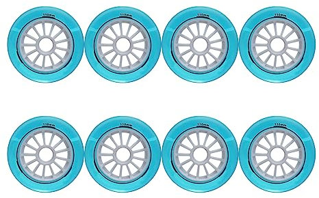 JHKJ Inline-Rad, 90 mm, 100 mm, 110 mm, professionelles Geschwindigkeitsrad, 8er-Pack für Inline-Hockey-Ersatzräder mit Härte im Innen- und Außenbereich,Blau,100mm