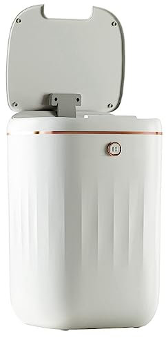 QWAMBVZE Poubelle intelligente - 20 l - Poubelle électrique automatique étanche - Pour cuisine, salle de bain, toilettes - Avec capteur automatique - Blanc