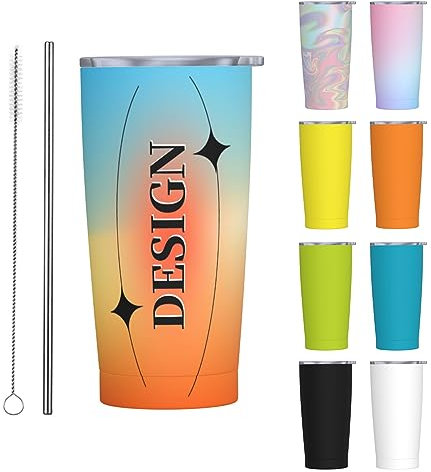 Personalisierter Kaffeebecher aus Edelstahl für das Auto, individueller Reisebecher mit Deckel, gestalten Sie Ihren Bild-Logo-Text, individueller 20-Unzen-Isolierbecher