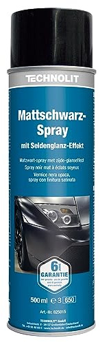 TECHNOLIT Mattschwarz-Spray 500ml | Farbspray für Zierlackierungen | Haftet auf vielen Untergründen | Schnelltrocknend + Benzinbeständig | Lack-Spray zur Ausbesserung & Schutz-Lackierung
